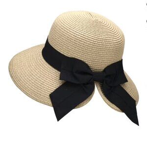Simplicity Straw Hat with Black Ribbon